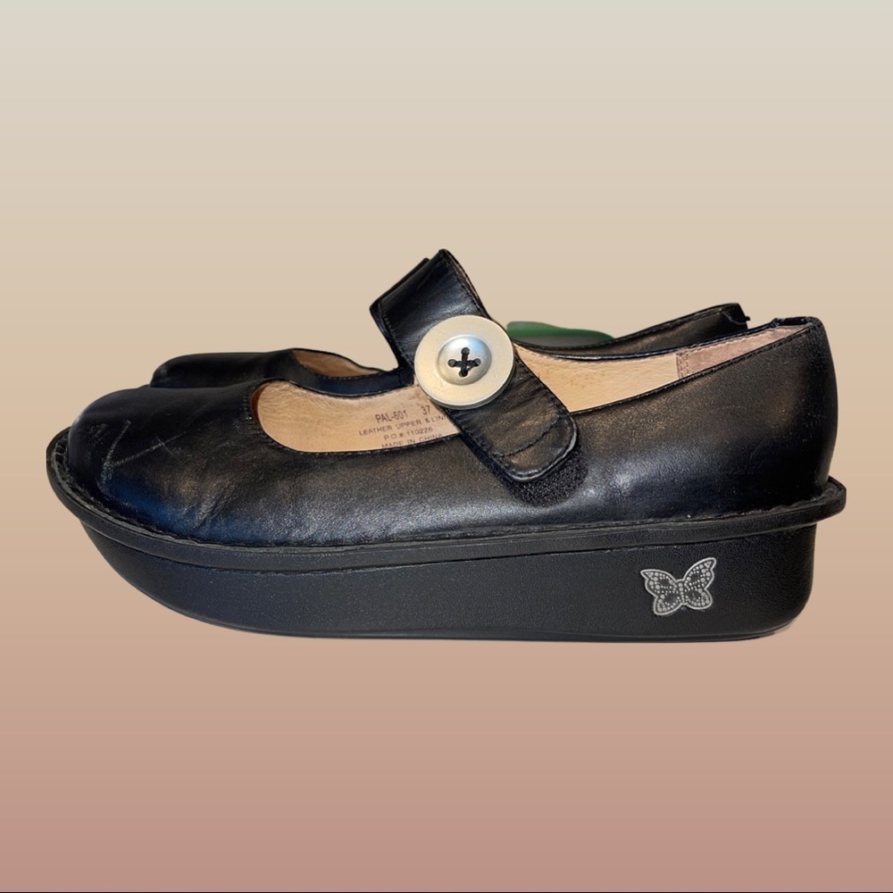 Alegria Pal-601 Paloma Black Leather Shoes sz EU 37 IS 7/7.5